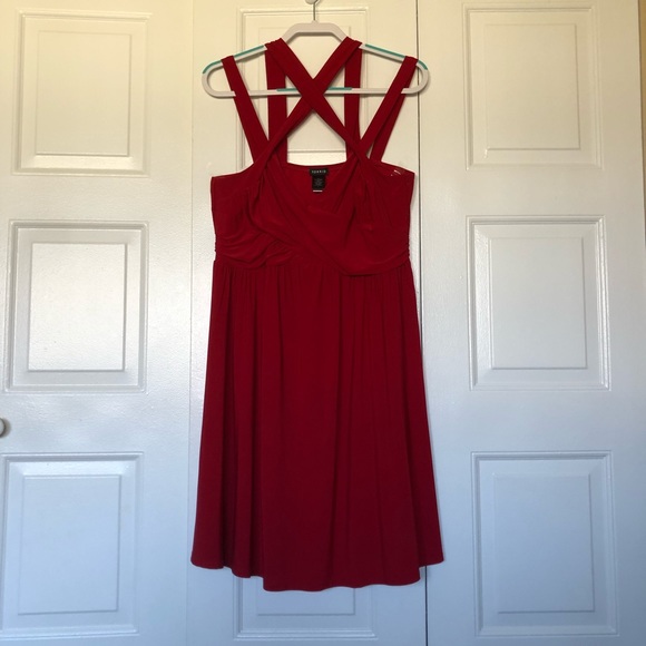 ❌SOLD ❌Torrid Red Crisscross Babydoll Mini Dress - Picture 3 of 5